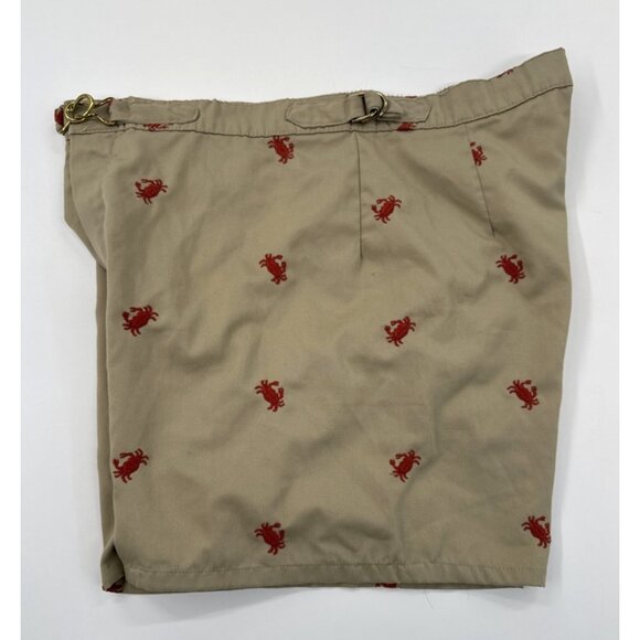 Vintage 1980s Lord Jeff Shorts Mens 36 Tan Embroidered Crabs Brief Liner Hippie - Picture 11 of 12